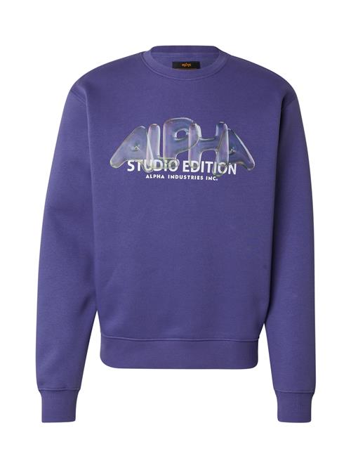 ALPHA INDUSTRIES Sweatshirt 'Studio Edition Vibe'  mørkelilla / hvid