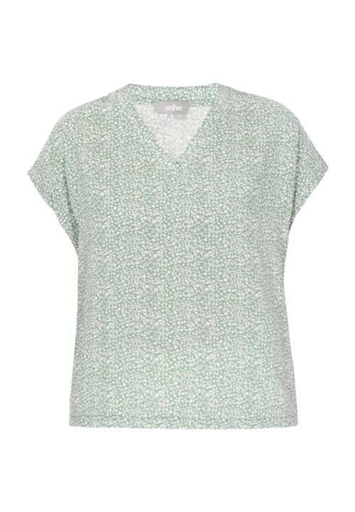 Usha Bluse  pastelgrøn / hvid