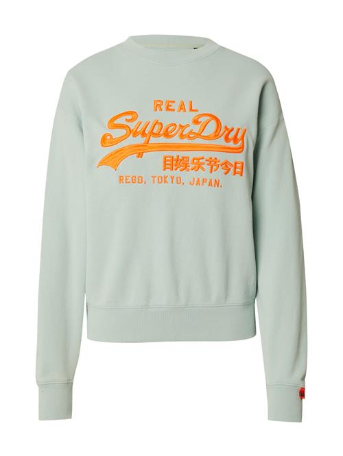 Superdry & Co Sweatshirt  pastelgrøn / mørkeorange