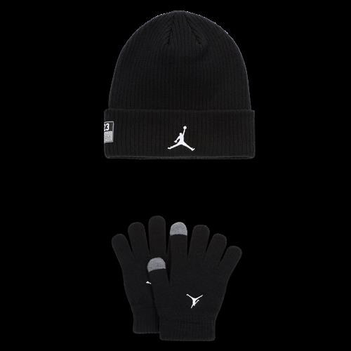 Todelt Jordan 23-spillertrøje-beaniesæt til større børn - sort