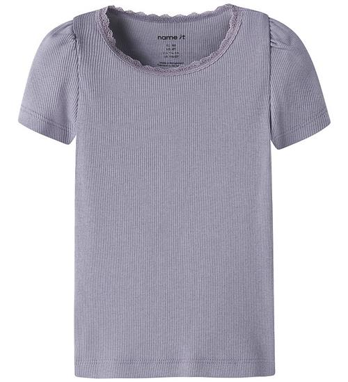 Name It T-shirt - Rib - Noos - NmfKab - Lavender Gray
