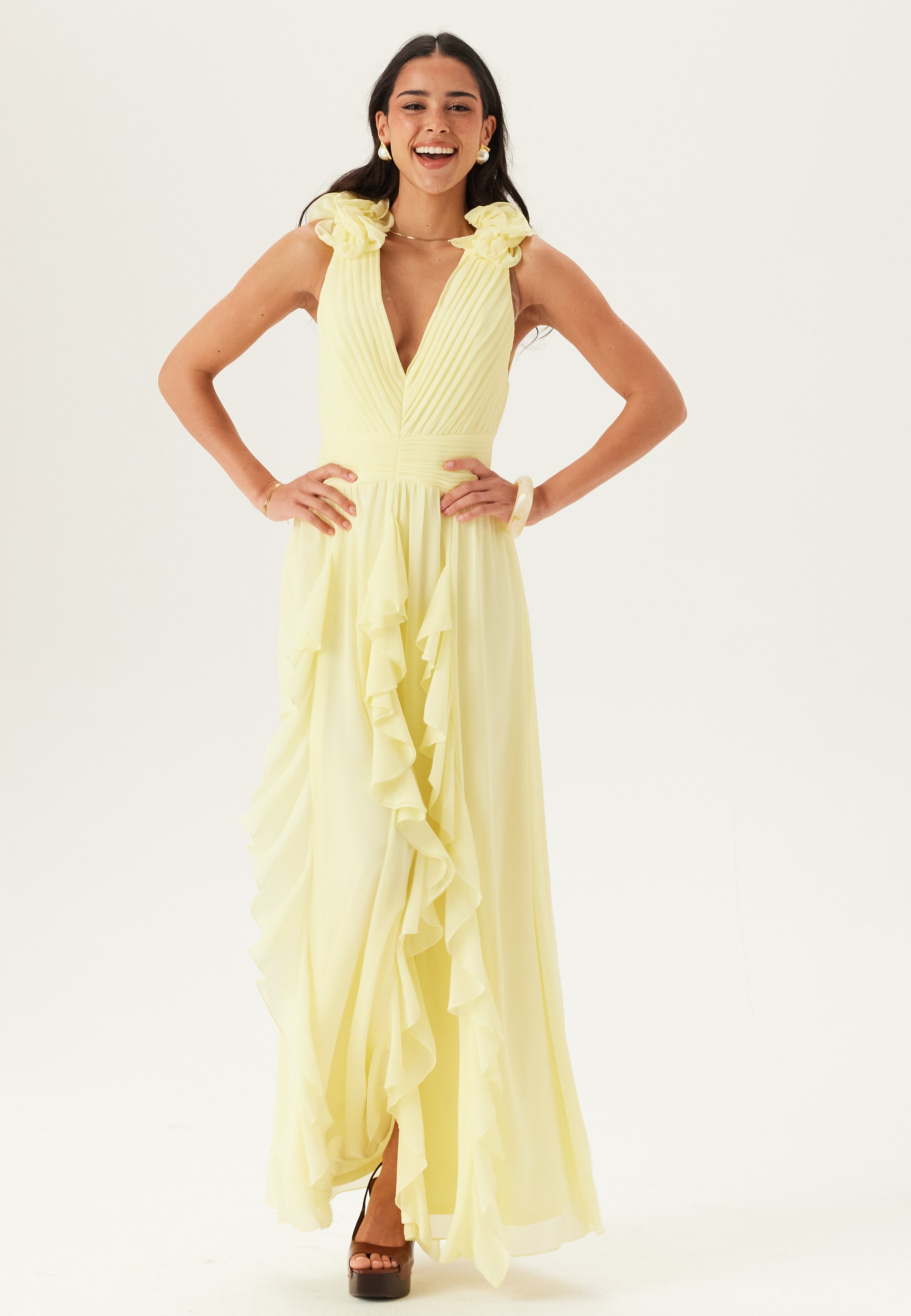 Bubbleroom Occasion Frill Ruffle Chiffon Gown