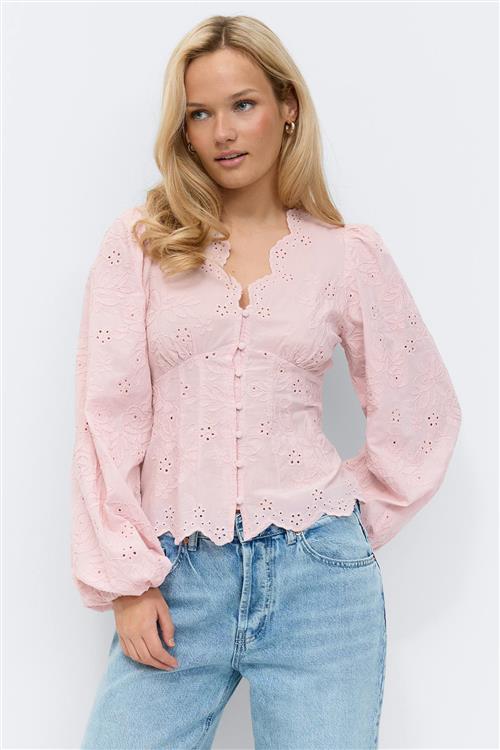 Gina Tricot - Balloon sleeve blouse - bluser med pufærmer - Lyserød - M - Dame