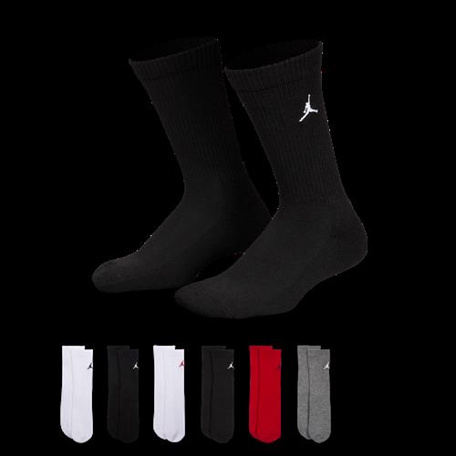 Jordan Everyday Essentials Crew-strømper til større børn (6 par) - rød