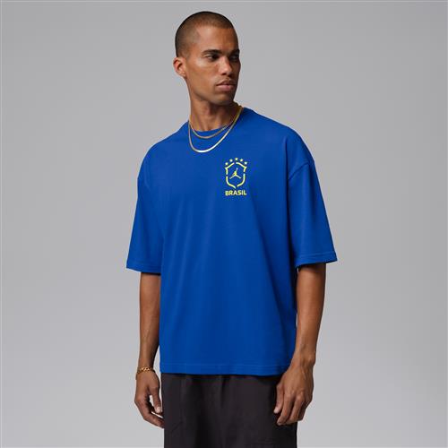 Oversized Air Jordan 85-sweatshirt med rund hals og grafik til mænd - blå