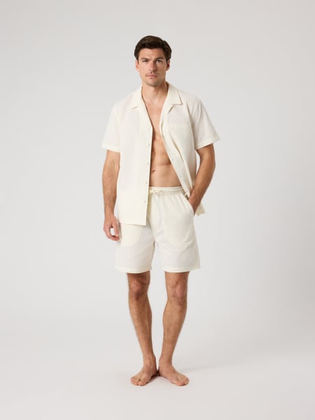 Björn Borg Borg Seersucker Resort Shirt Hvid, M