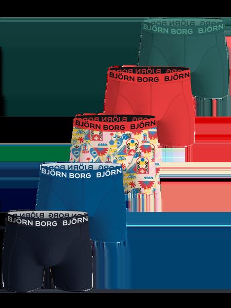Björn Borg Cotton Stretch Boxers 5-pack Blå, 146-152