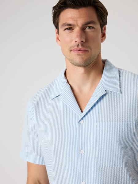 Björn Borg Borg Seersucker Resort Shirt Blå, S