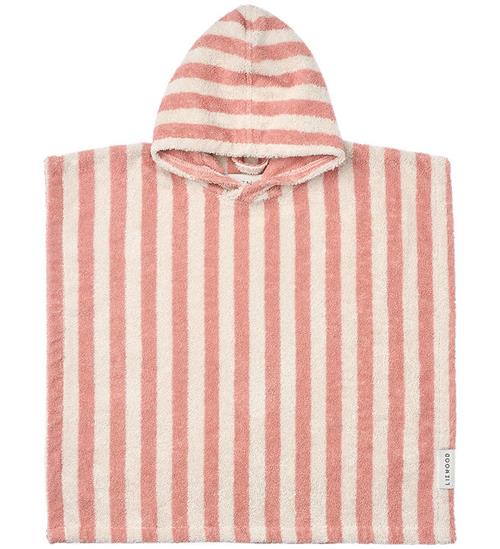 Liewood Badeponcho - Terry - Coral blush/Creme de la creme strip
