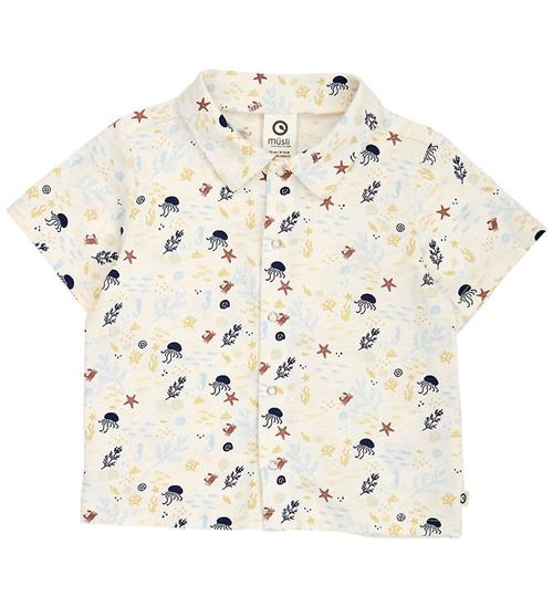Müsli Skjorte k/æ - Sea - Tofu/Hemp/Navy
