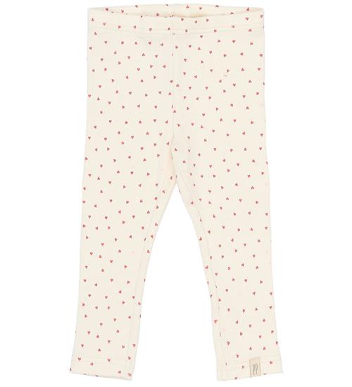 Petit Piao Leggings - Rib - PPSonja - Eggnog Heart AOP