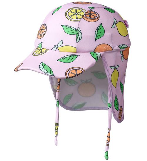Småfolk Badehat - Pink lavender m. Citroner og Appelsine