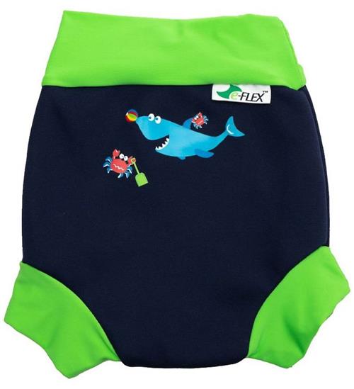 Konfidence Blebadebukser - Swim Nappy - Navy/Lime Fergal