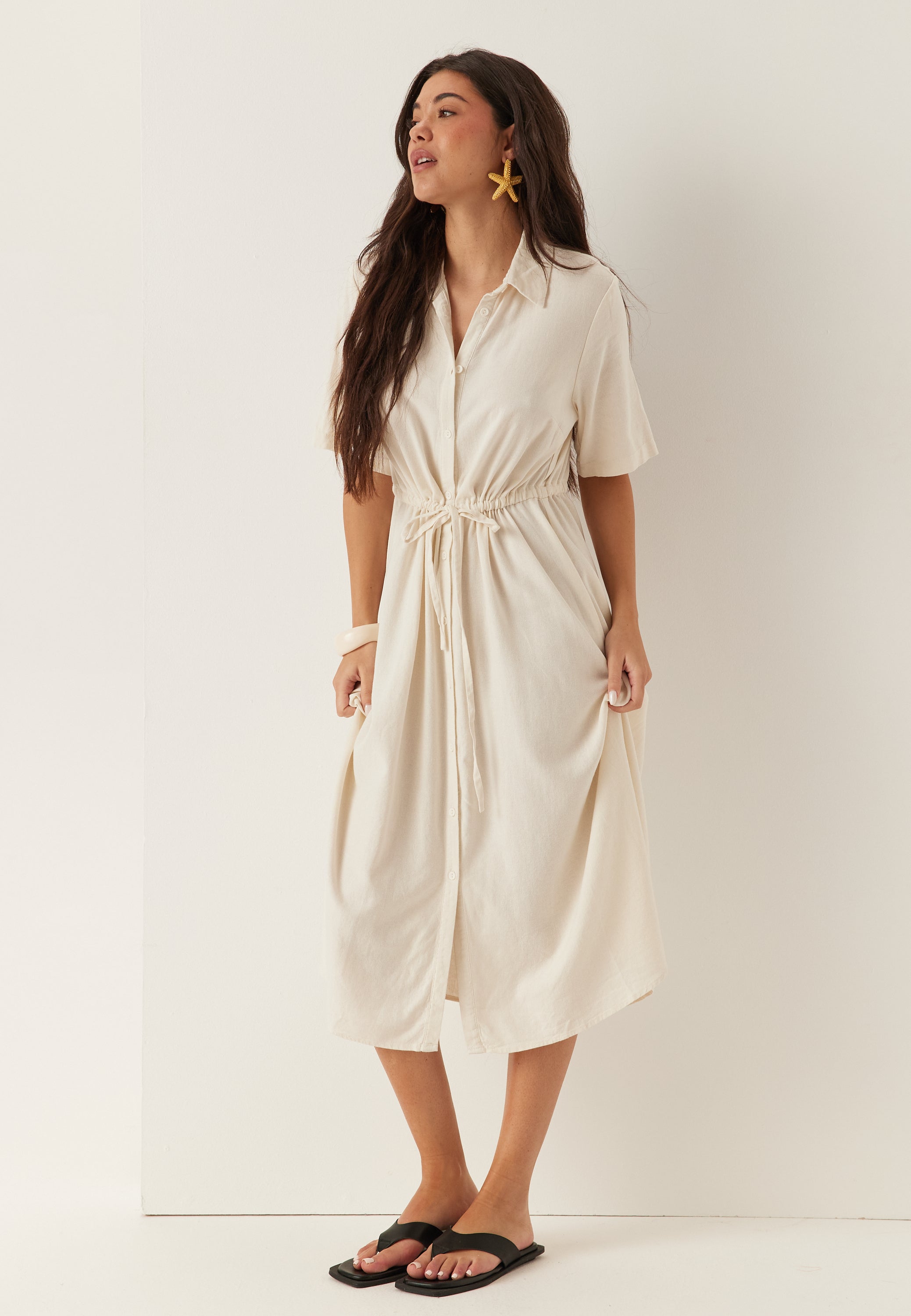 BUBBLEROOM Linen Shirt Dress