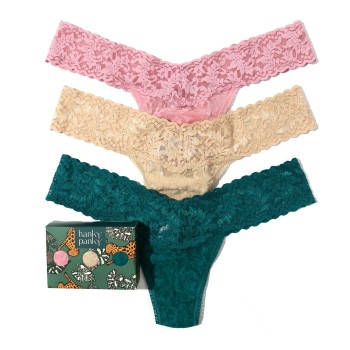Hanky Panky Trusser 6P Low Rise Lace Thong  D2 Flerfarvet-2 nylon One Size Dame