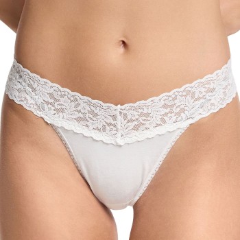 Hanky Panky Trusser 3P Supima Cotton Original Rise Thong Hvid One Size Dame