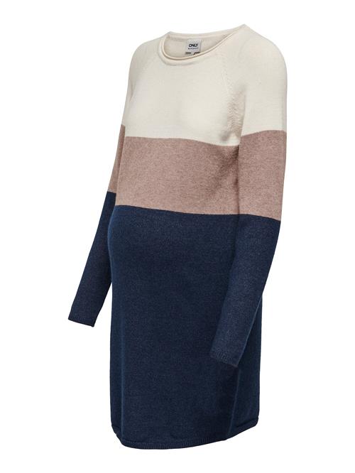 Only Maternity Strikkjole 'OLMLillo'  beige / mørkeblå / hvid