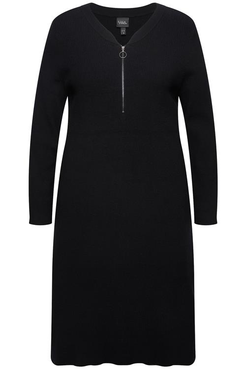 Ulla Popken Strikkjole  sort