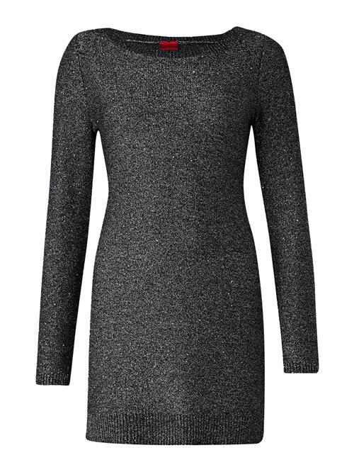 HUGO Strikkjole 'Suneti'  sort-meleret