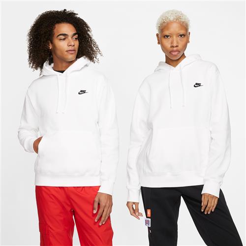Nike Club Fleece-pulloverhættetrøje - hvid