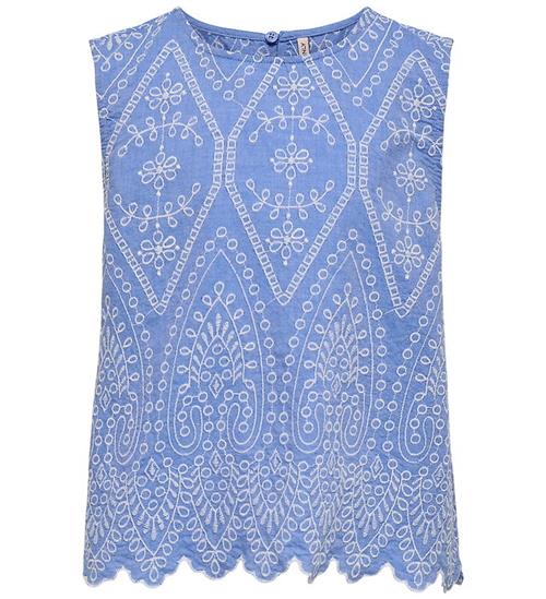 Kids Only Top - Broderi - KagTulum - Blue Bonnet/Bright White