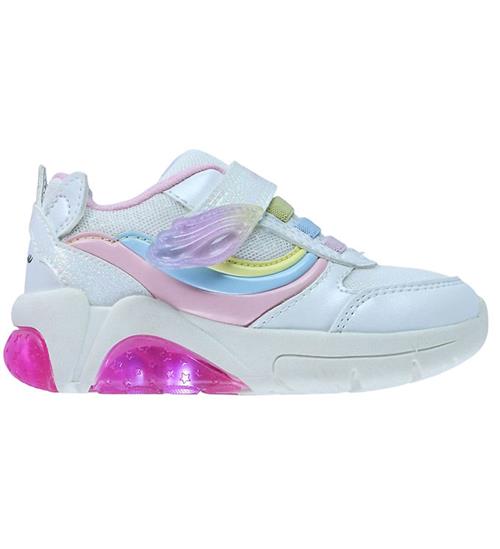 Geox Blinkesko - J Fadinlight - Hvid/Pastel m. Enhjørning