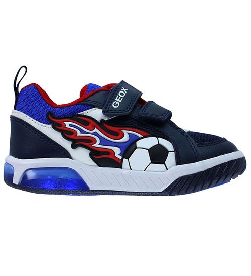 Geox Blinkesko - J Inex - Navy/Rød m. Fodbold