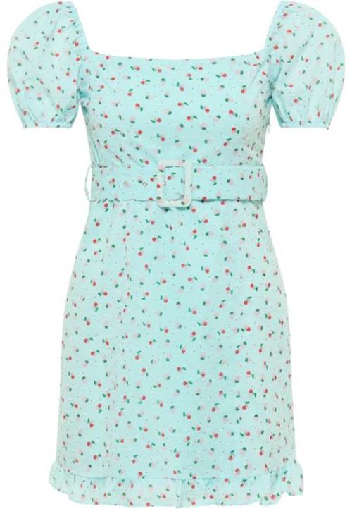 MYMO Sommerkjole  turkis / grøn / kirsebærsrød
