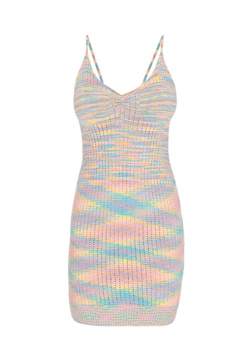 MYMO Strikkjole 'Spring Summer'  lyseblå / pastelgul / lavendel / lyserød