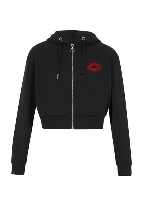 myMo ROCKS Sweatjakke 'Comfy'  rød / sort