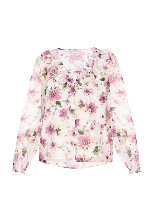 Usha Bluse 'Fashion Look'  grøn / lyserød / eosin / hvid