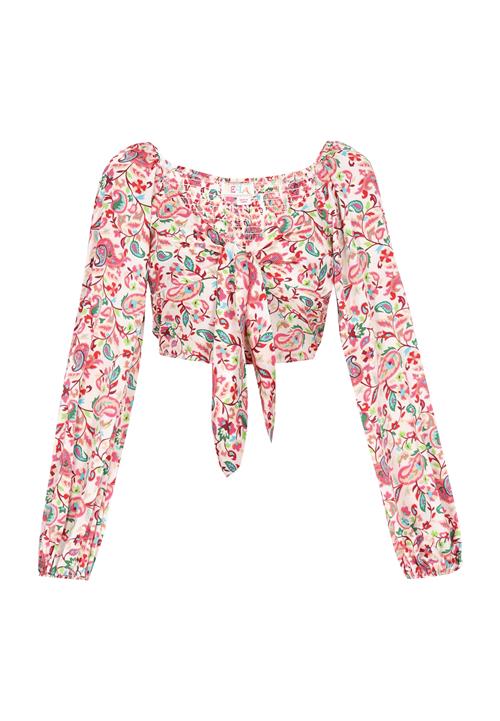 IZIA Bluse 'Festival'  grøn / rød / hvid