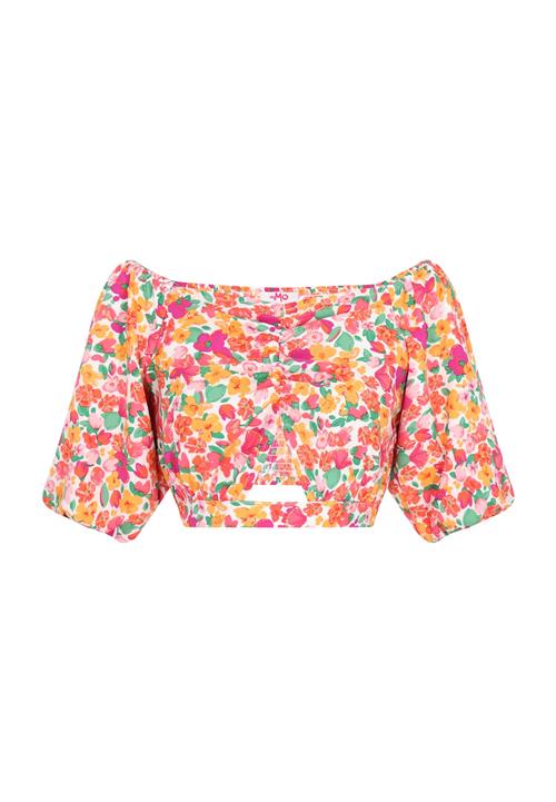 MYMO Bluse 'Spring Summer'  smaragd / orange / pink / hvid