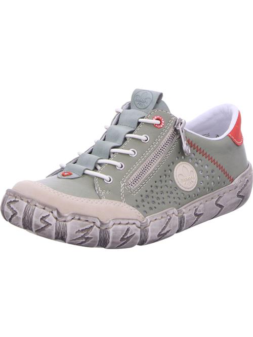 Rieker Sportslig snøresko  kit / grøn