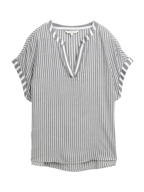 TOM TAILOR Bluse  røgblå / hvid