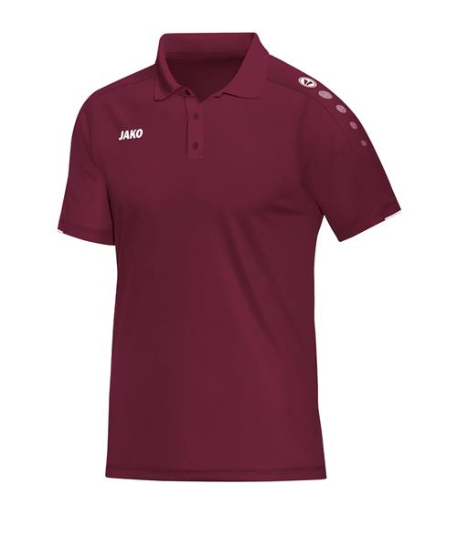 JAKO Funktionsskjorte 'Classico'  bordeaux / hvid