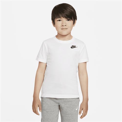 Broderet Nike Futura-T-shirt til mindre børn - hvid