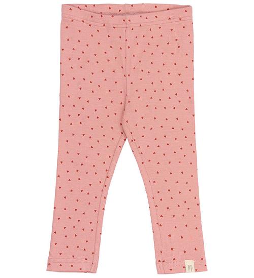 Petit Piao Leggings - Rib/Modal - PPSonja - Dusty Rose Heart