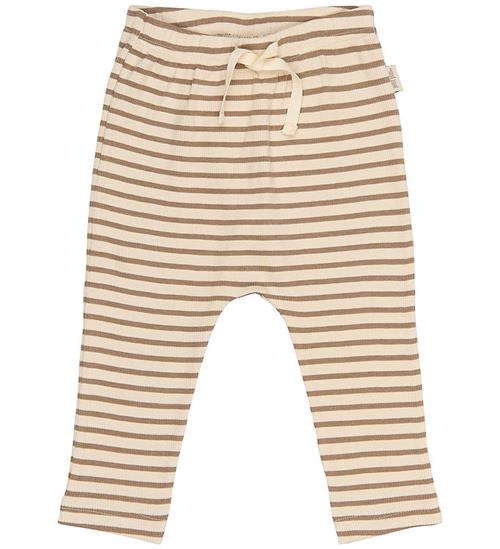 Petit Piao Bukser - Rib/Modal - PPSky - Ginger Snap Striped
