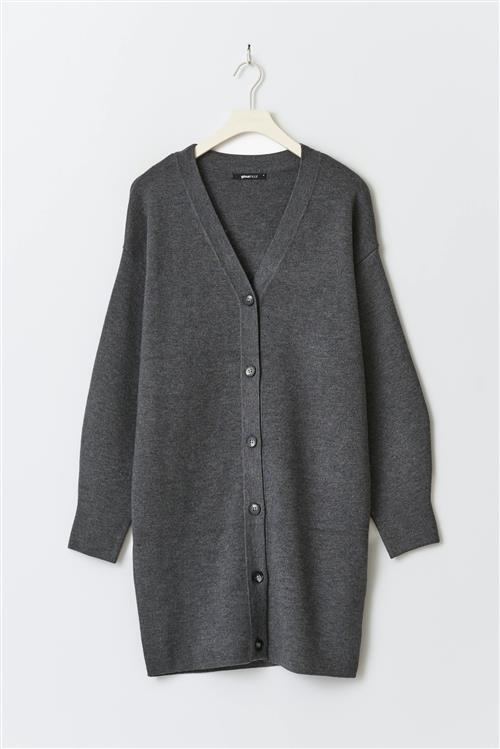 Gina Tricot - Knitted cardigan - Cardigans - Grå - S - Dame