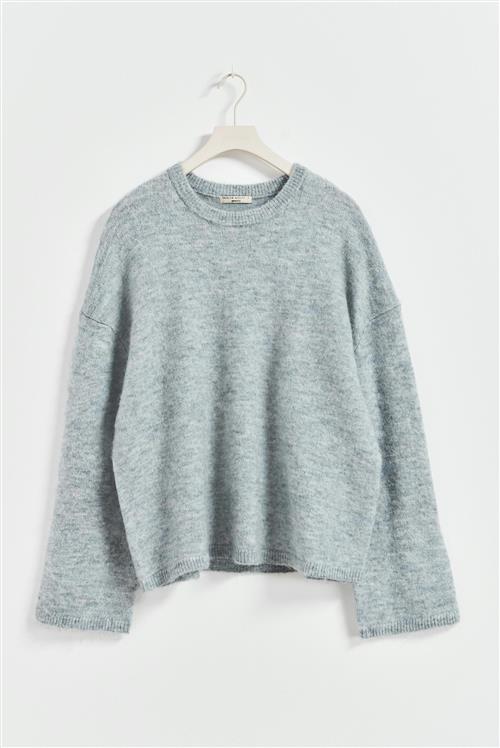 Gina Tricot - Crew neck knitted sweater - Striktrøjer - Blå - XS - Dame