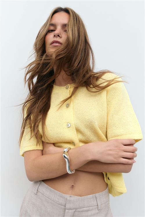 Gina Tricot - Loose knitted cardigan - Cardigans - Gul - S - Dame