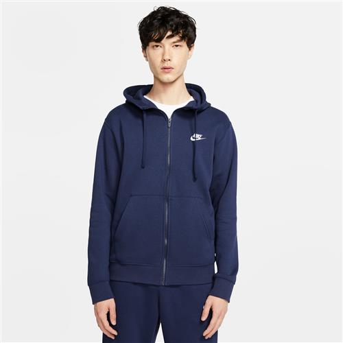 Nike Club Fleece-hættetrøje med lynlås til mænd - blå