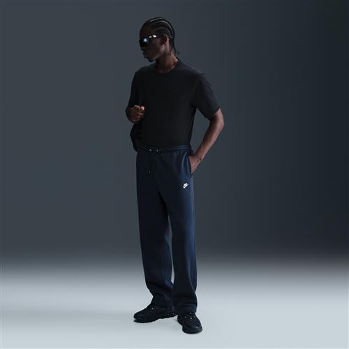 Nike Club-fleecebukser med åben kant til mænd - blå