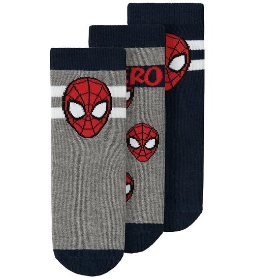 Name it Strømper - 3-Pak - Spiderman - NmmFranky - Navy Blazer/G