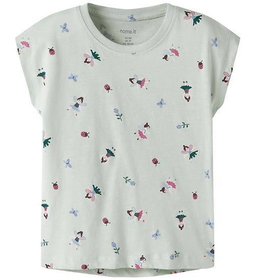 Name It T-shirt - NmfVigga - Pale Aqua/Fairy Garden