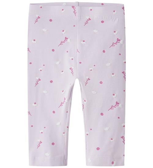 Name It Leggings - NmfVivian - Lavender Fog/White