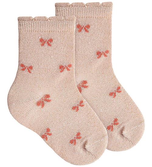 Condor Strømper - Gold Rose m. Sløjfer