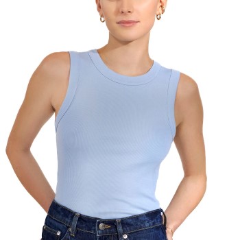 Bread & Boxers Bread and Boxers Tank Crew Neck Ribbed Lyseblå økologisk bomuld X-Small Dame