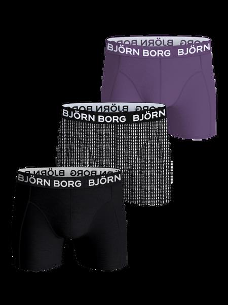 Björn Borg Cotton Stretch Boxers 3-pack Sort, XXL